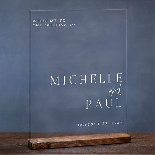 Modern Minimalist Acrylic Wedding Welcome Sign