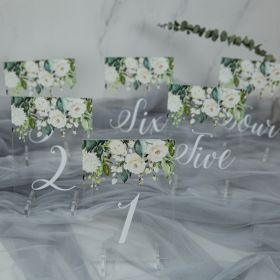Clear Acrylic Wedding Table Sign - Welcome to Our Wedding