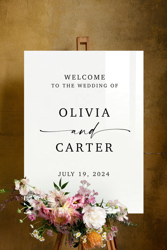 Acrylic Modern Wedding Welcome Sign
