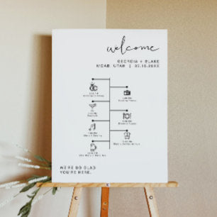ADELLA Edgy Modern Minimal Wedding Icon Timeline Foam Board