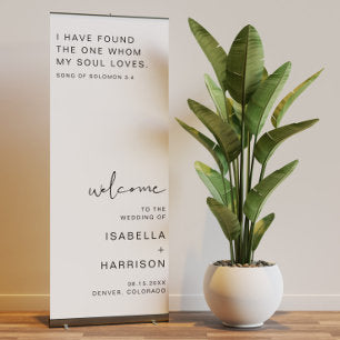 ADELLA Edgy Modern Minimal Wedding Welcome Retractable Banner