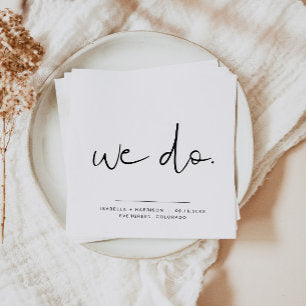 ADELLA Edgy Modern Minimalist Wedding We Do Napkins