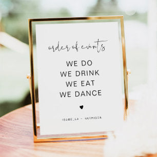ADELLA Modern Minimal Wedding Order of Events Poster