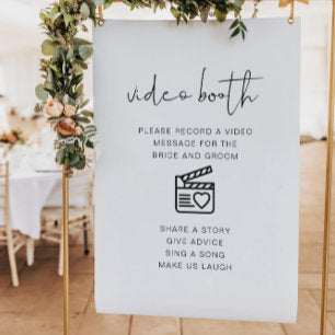 ADELLA Modern Minimal Wedding Video Booth Sign Inv
