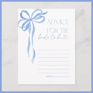 Advice To The Bride Blue Bow Bridal Shower Game Postcard