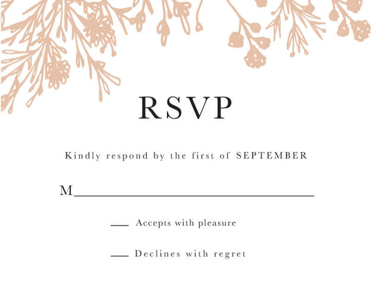 Aesthetic Leaves RSVP Cards by Ramoncita R.