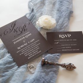 Chic Black And White Uv Printing Wedding Invitation Swuv017