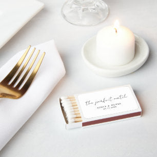 Aimee Rustic Script Modern Wedding Matchboxes