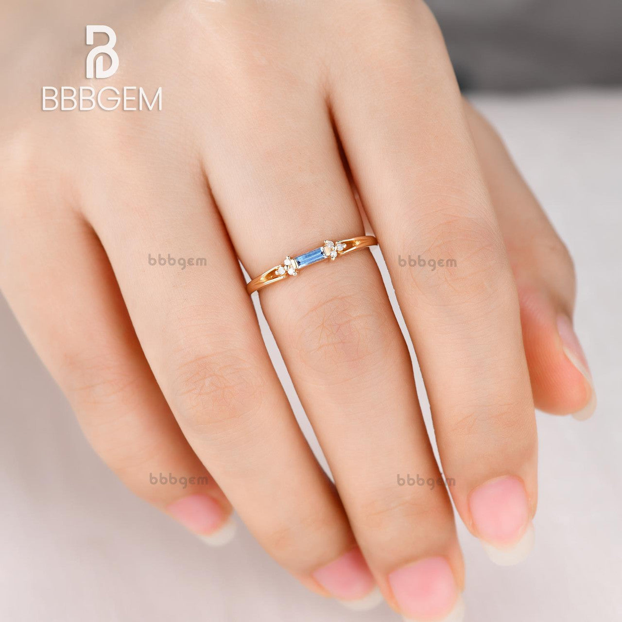 14k/18k Baguette Cut Alexandrite Engagement Ring Vintage