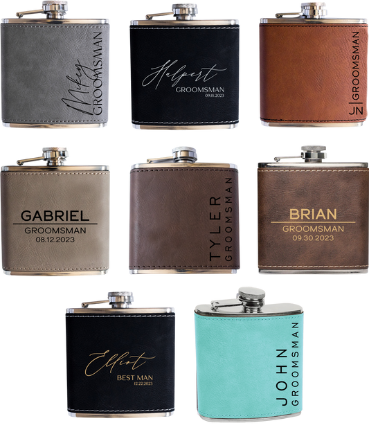 Personalized Groomsman Flask, Best Man Flask, Groomsmen Gift. Engraved Groomsman Flask