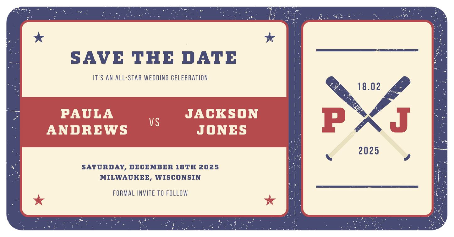 All Star Wedding Save The Date Cards by Putri N.