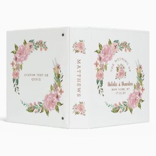 Alluring Rose Vintage Pink Wedding Photo Album 3 Ring Binder