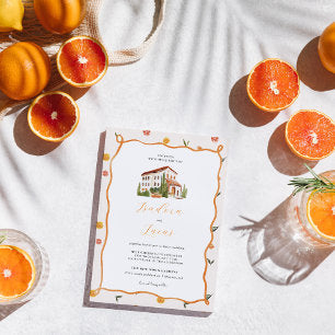 Amore & Aranci Whimsical Citrus Wedding Invitation