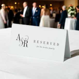 ANDREA Minimalist Unique Modern Wedding Reserved Table Tent Sign