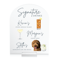 Signature Drinks Custom Illustrated Pet Bar Sign