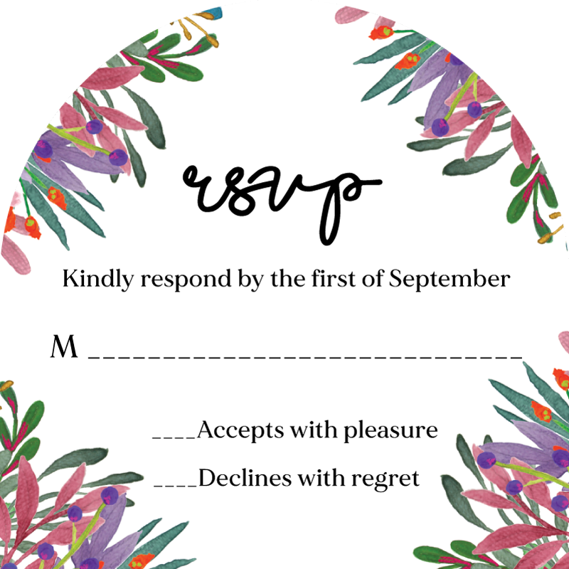 Botanical Flow RSVP Cards by Ramoncita R.