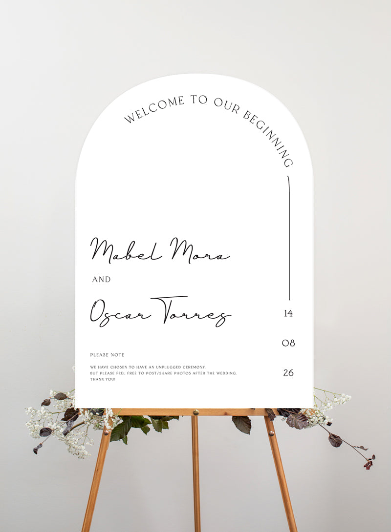 Ivory Wedding Sign by Shab M.