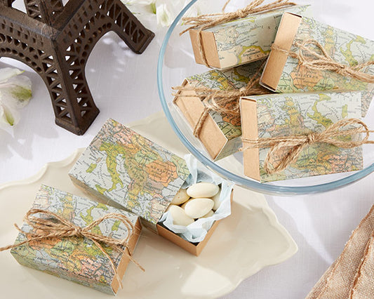 "Around The World" Map Favor Box