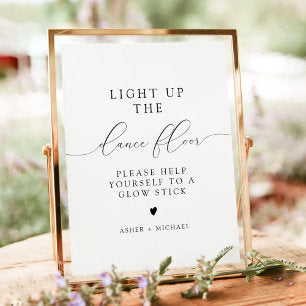 ASHER Elegant Calligraphy Wedding Glow Stick Poster