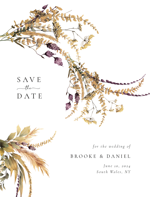 Autumn Bouqet Save The Date Cards by Putri N.