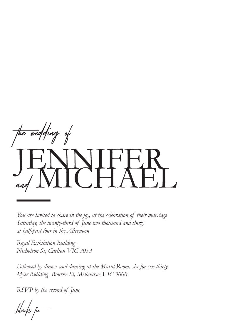 The BWM Wedding Invitations by James B.