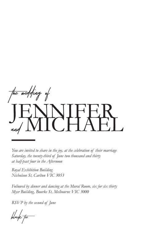 The BWM Wedding Invitations by James B.