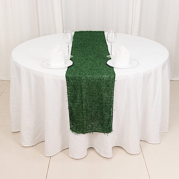 12x108 in Shaggy Fringe Polyester Table Runner