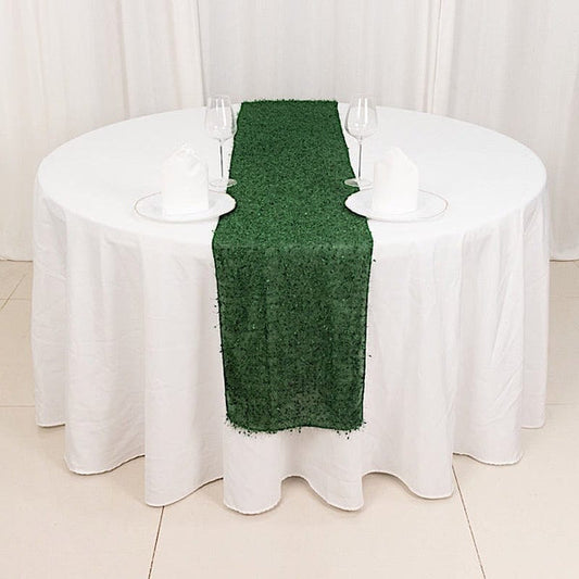 12x108 in Shaggy Fringe Polyester Table Runner