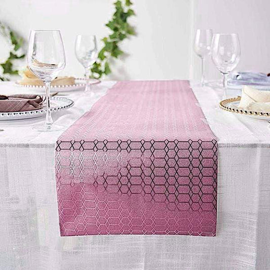 12x108 in Glitter Geometric Honeycomb Paper Disposable Table Runner