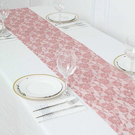 12x108 in Rose Floral Lace Table Runner