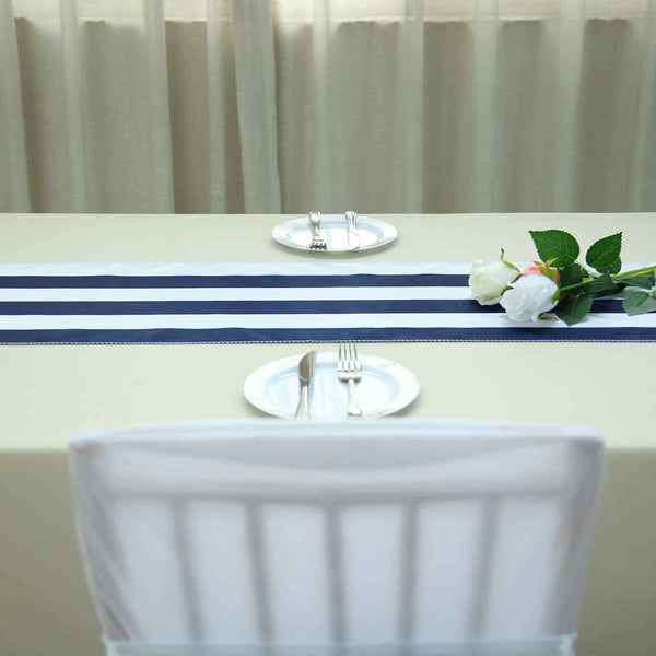 12x108 in Stripes Satin Table Top Runner Wedding Party Linens