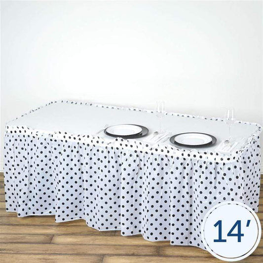 14 feet x 29" Polka Dots Plastic Table Skirt
