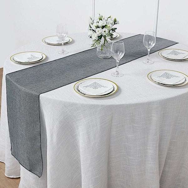 14x108 in Faux Burlap Linen Polyester Table Runner
