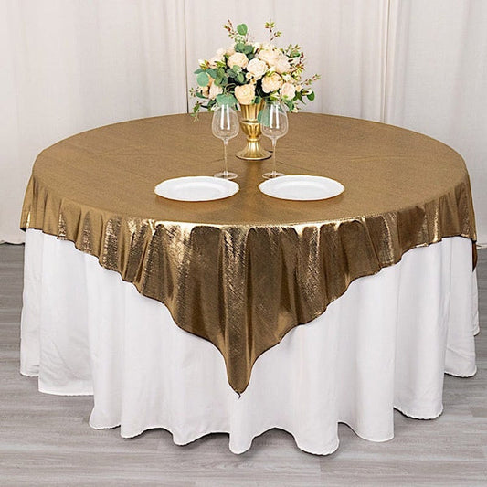 72x72 in Glitter Sequin Dots Polyester Square Table Overlay