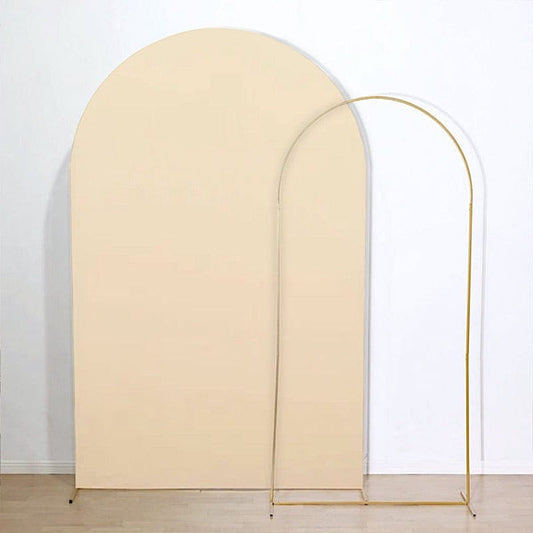 8 feet Fitted Matte Spandex Round Top Wedding Arch Backdrop Stand Cover
