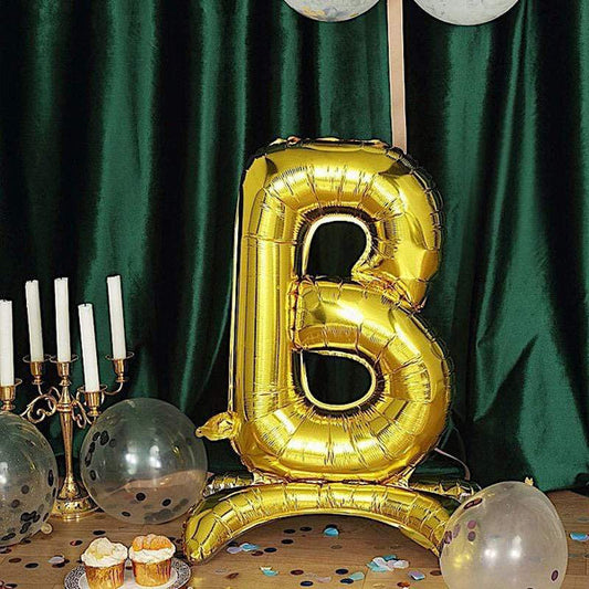 Gold 27 in tall Letter Mylar Foil Standing Balloons