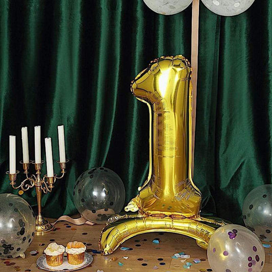 Gold 27 in tall Number Mylar Foil Standing Balloons