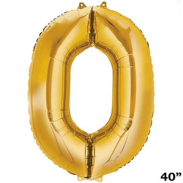 Gold 40" tall Number Aluminum Foil Balloons