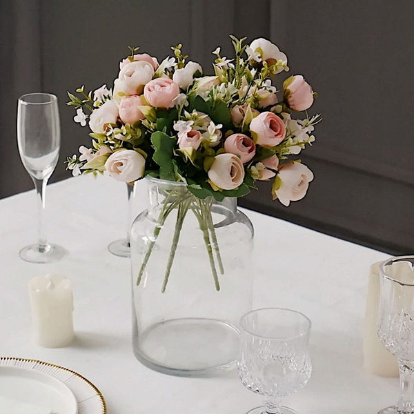 4 Bouquets 12 in Artificial Flowers Silk Mini Ranunculus