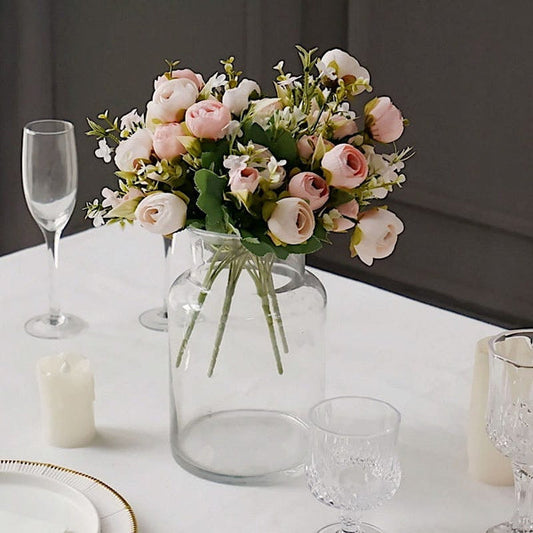 4 Bouquets 12 in Artificial Flowers Silk Mini Ranunculus