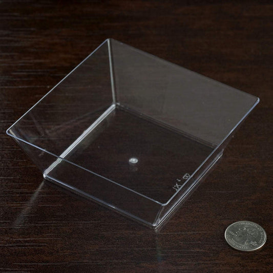 12 pcs 10 oz. Clear Plastic Square Disposable Bowls