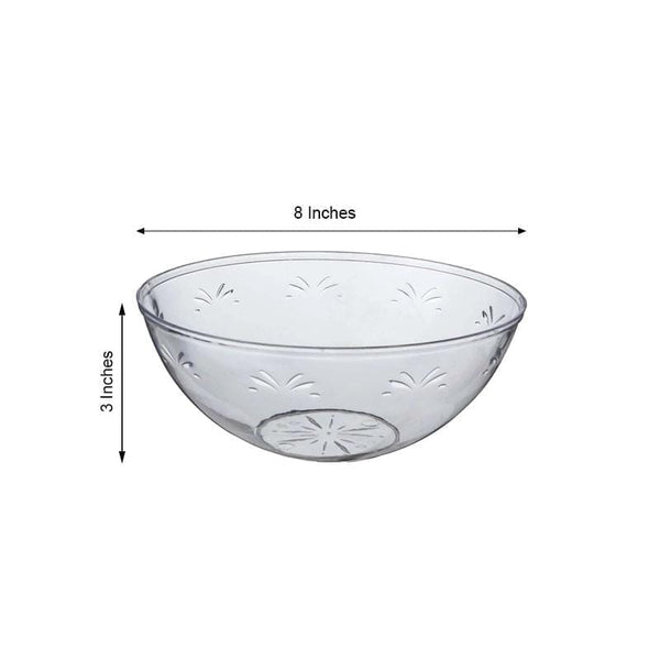 4 pcs 8" wide 32 oz Disposable Round Plastic Serving Bowls