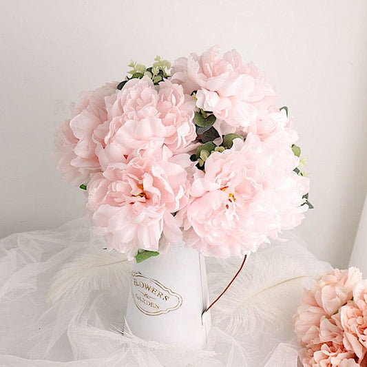 2 Silk Peony Bushes 17" Artificial Flower Bouquets