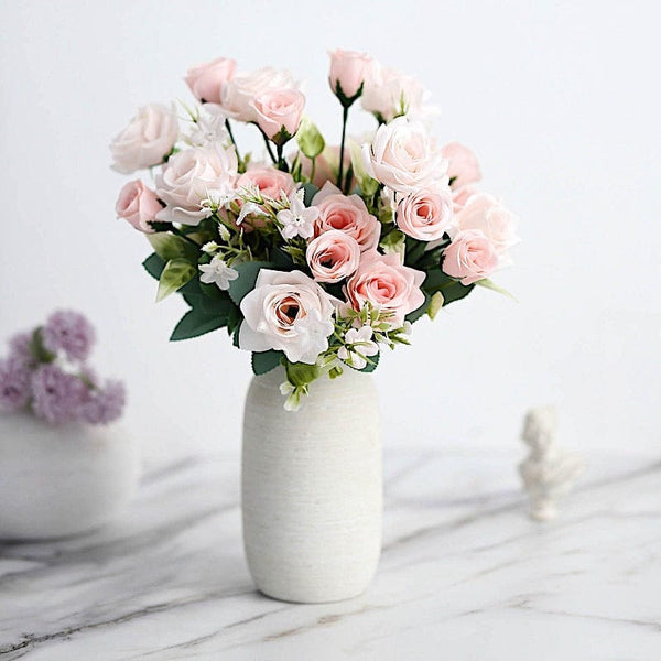 4 Bushes 12 in Artificial Flowers Silk Roses Bouquets