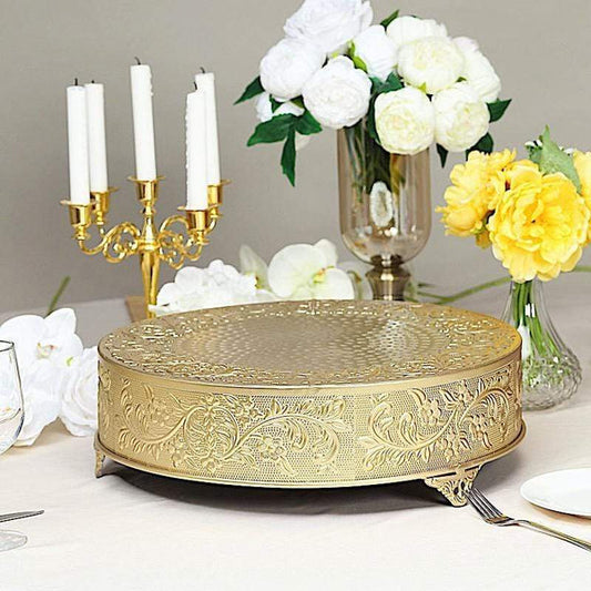 18 in wide Round Embossed Wedding Cake Stand Riser