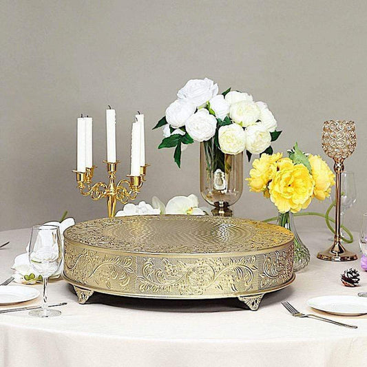 22 in wide Round Embossed Wedding Cake Stand Riser