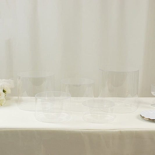 5 Round Acrylic Cake Stand Display Box Pedestal Riser
