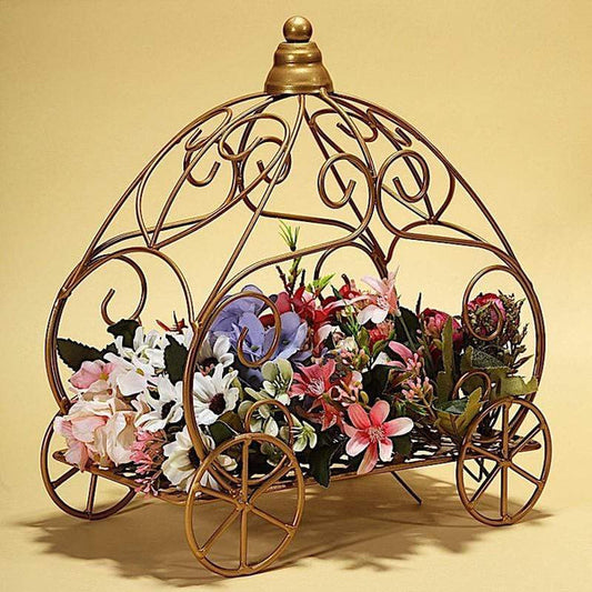 11 in tall Gold Cinderella Carriage Stand Party Centerpiece
