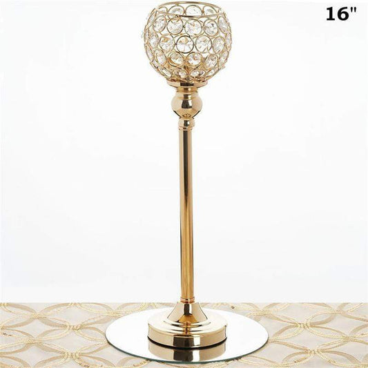 16" tall Faux Crystal Beaded Candle Holder Centerpiece