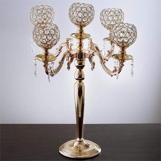 25" tall Candle Holder Centerpiece with Crystals